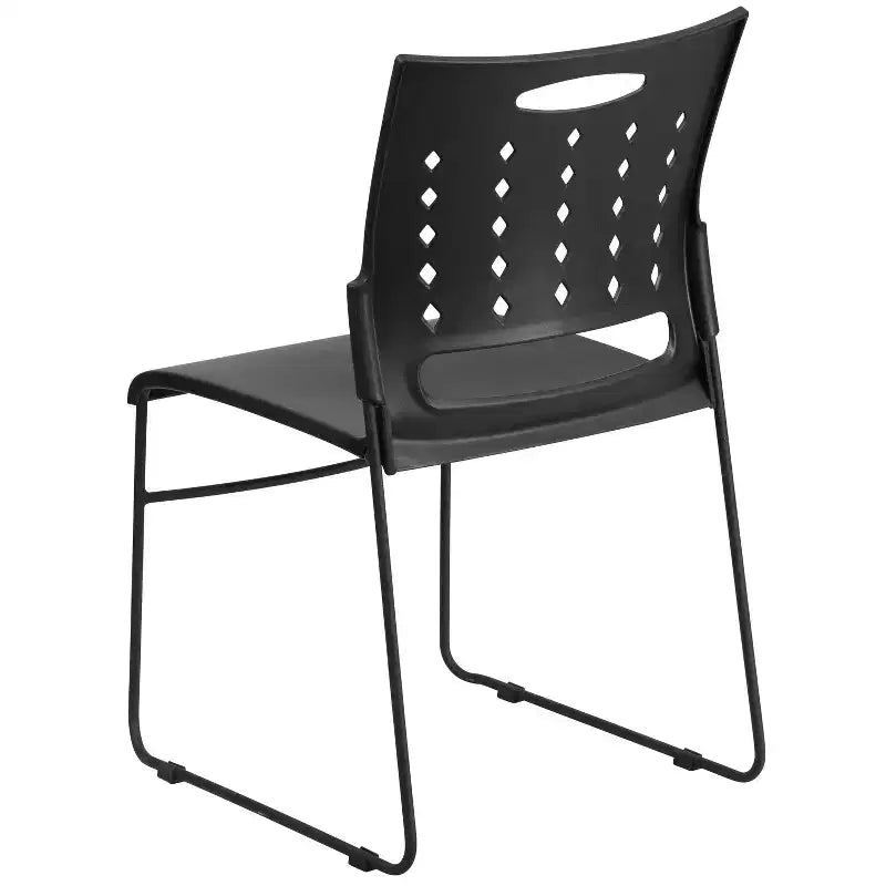 Flash Furniture 881 lb. Capacity Sled Base Stack Chair with Carry Handle and Air-Vent Back