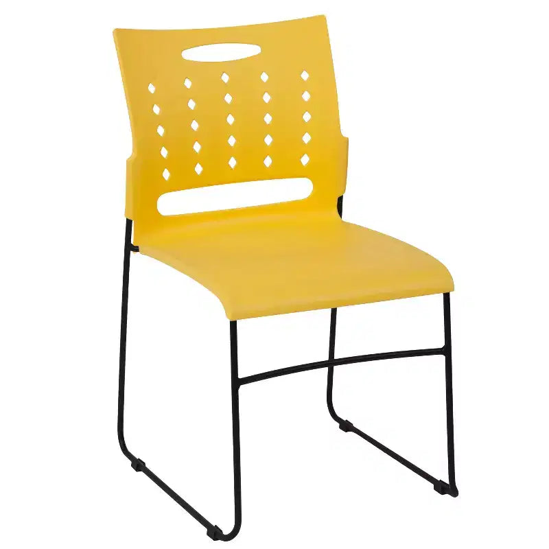 Flash Furniture 881 lb. Capacity Sled Base Stack Chair with Carry Handle and Air-Vent Back