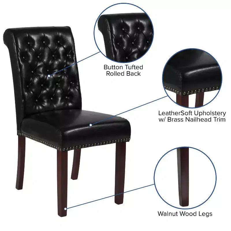 Flash Furniture HERCULES Series Parsons Chair with Rolled Back, Accent Nail Trim