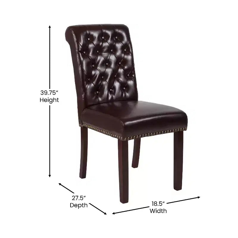 Flash Furniture HERCULES Series Parsons Chair with Rolled Back, Accent Nail Trim