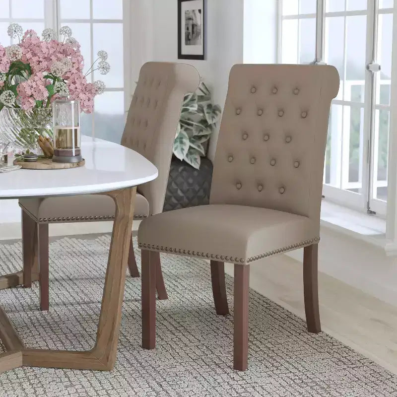 Flash Furniture HERCULES Series Parsons Chair with Rolled Back, Accent Nail Trim