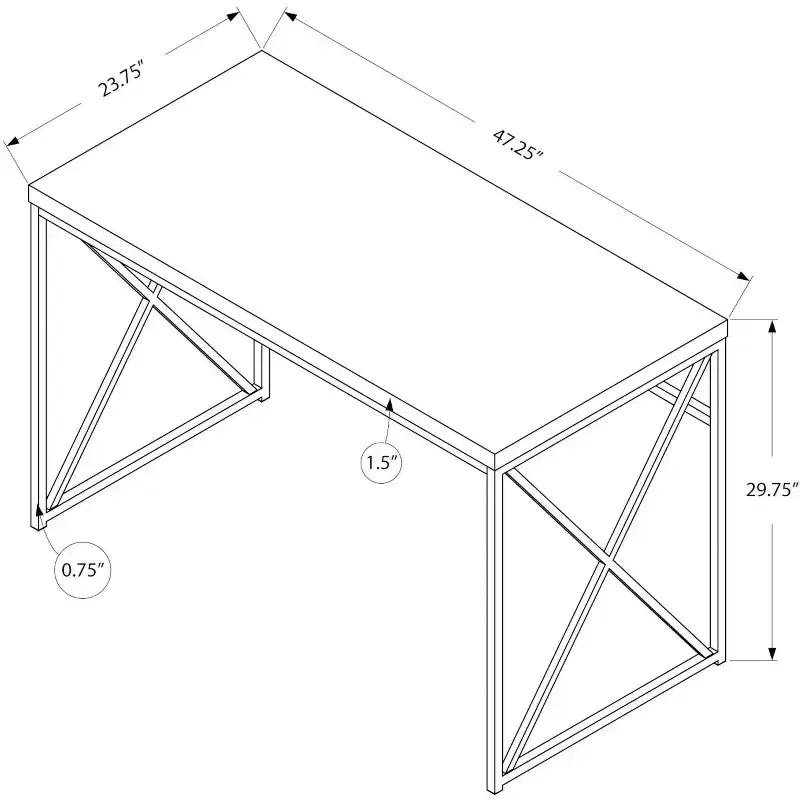 Monarch Specialties Computer Desk, Contemporary Home & Office Desk, Scratch-Resistant, 48 L
