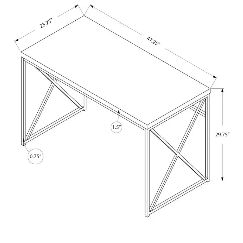 Monarch Specialties Computer Desk, Contemporary Home & Office Desk, Scratch-Resistant, 48 L