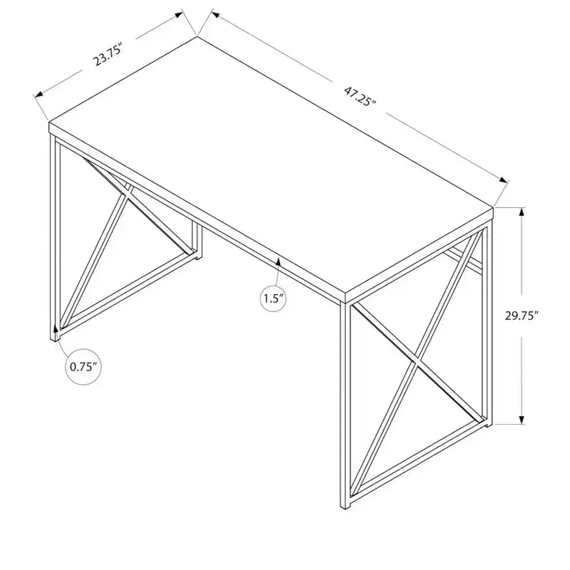 Monarch Specialties Computer Desk, Contemporary Home & Office Desk, Scratch-Resistant, 48 L