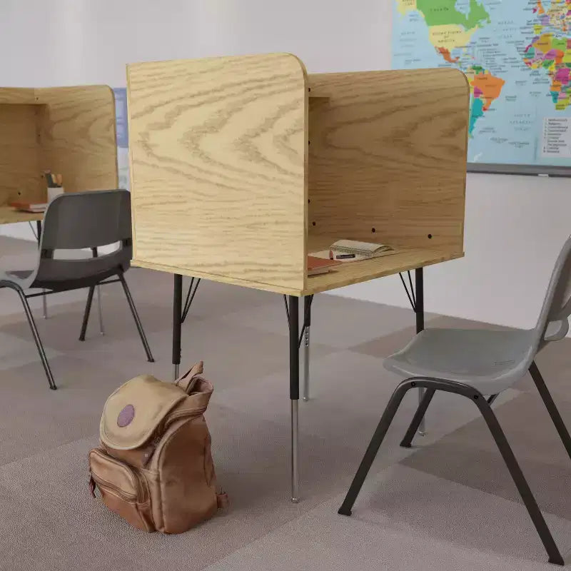 Cabine d'étude individuelle Emma et Oliver avec pieds réglables en hauteur