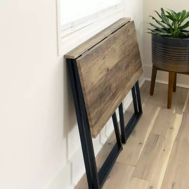 Emma and Oliver Small 36 Rustic Natural Home Office Folding Computer Desk - Laptop Desk