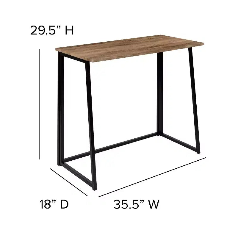 Emma and Oliver Small 36 Rustic Natural Home Office Folding Computer Desk - Laptop Desk