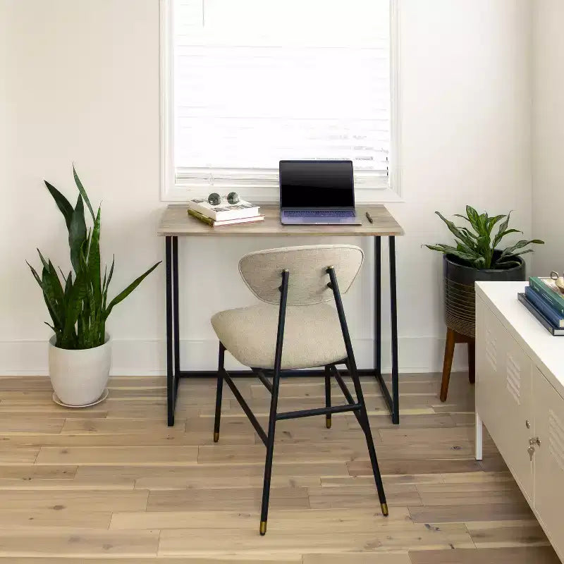 Emma and Oliver Small 36 Rustic Natural Home Office Folding Computer Desk - Laptop Desk