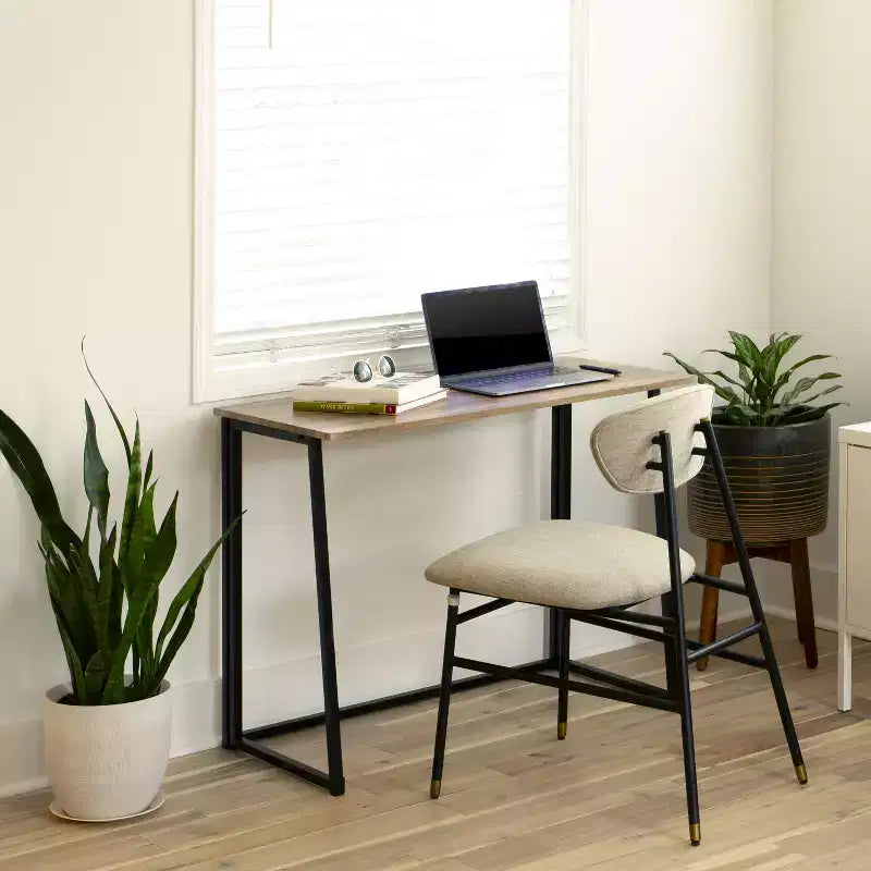 Emma and Oliver Small 36 Rustic Natural Home Office Folding Computer Desk - Laptop Desk