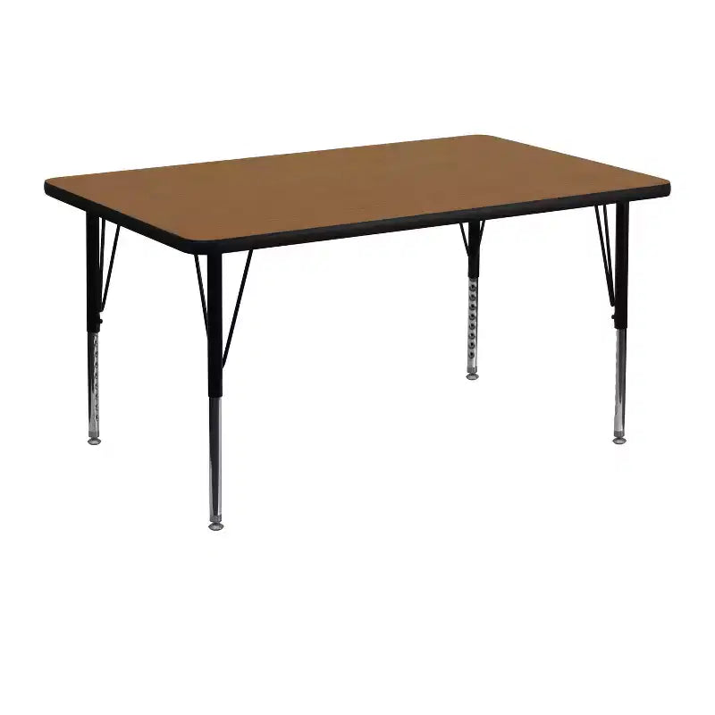 Emma and Oliver 30x48 Rectangle Laminate Adjustable Preschool Activity Table