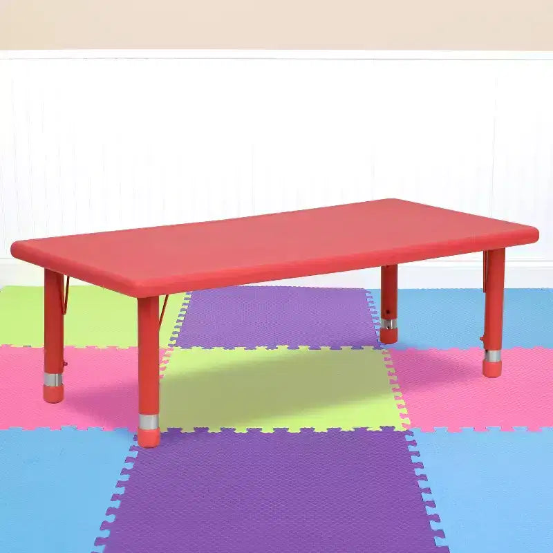 Table d'activités rectangulaire en plastique Emma et Oliver 24L x 48P réglable en hauteur