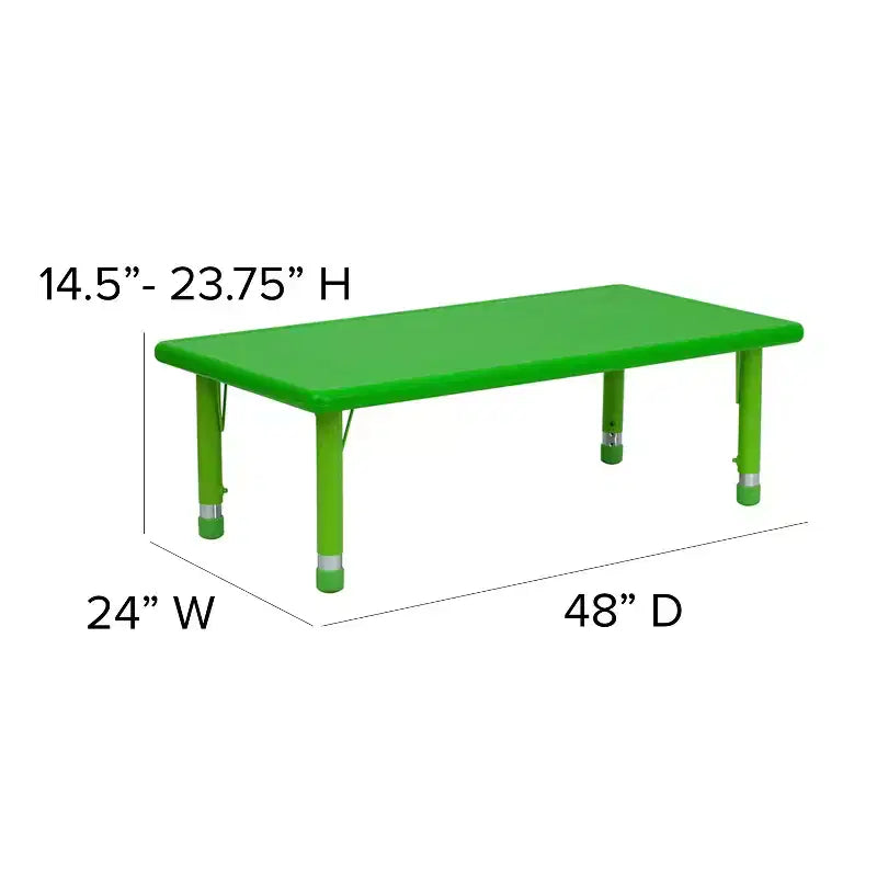 Table d'activités rectangulaire en plastique Emma et Oliver 24L x 48P réglable en hauteur