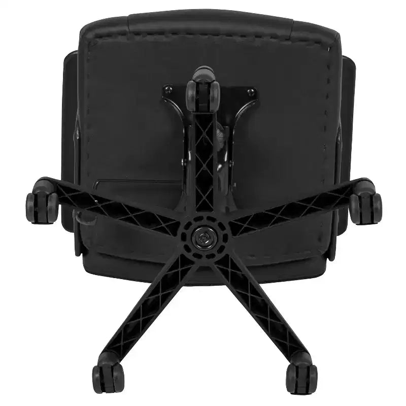 Emma and Oliver Mid-Back Black LeatherSoft-Padded Task Office Chair with Arms