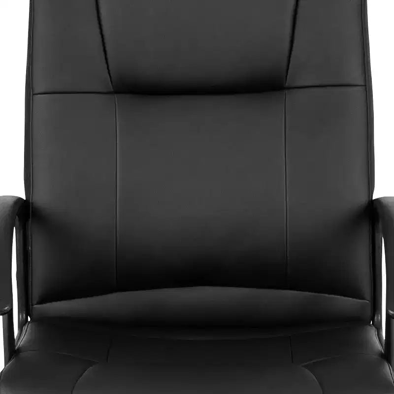 Emma and Oliver Mid-Back Black LeatherSoft-Padded Task Office Chair with Arms