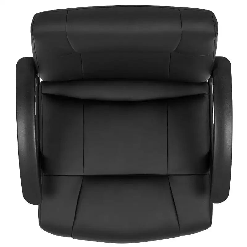 Emma and Oliver Mid-Back Black LeatherSoft-Padded Task Office Chair with Arms