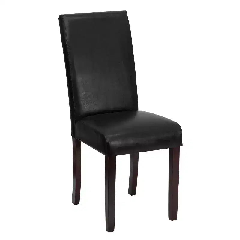 Emma and Oliver Contemporary Panel Back Parson's Chair with High Density Foam Padding and Finished Hardwood Frame