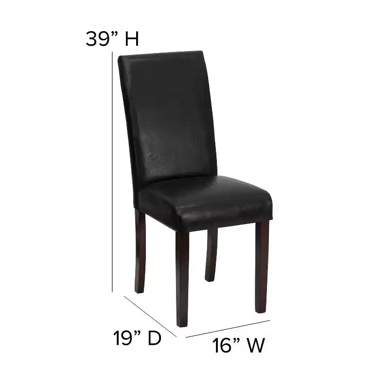 Emma and Oliver Contemporary Panel Back Parson's Chair with High Density Foam Padding and Finished Hardwood Frame