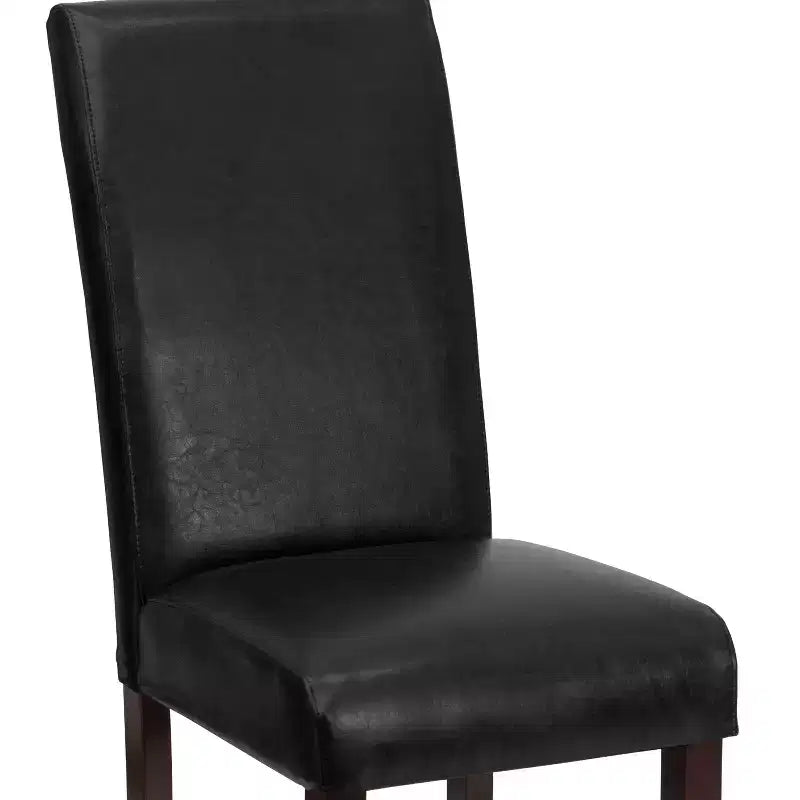Emma and Oliver Contemporary Panel Back Parson's Chair with High Density Foam Padding and Finished Hardwood Frame