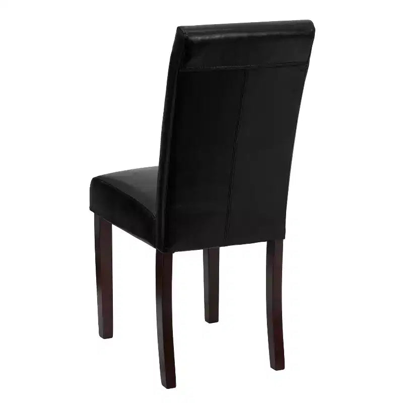 Emma and Oliver Contemporary Panel Back Parson's Chair with High Density Foam Padding and Finished Hardwood Frame