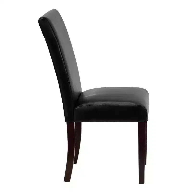 Emma and Oliver Contemporary Panel Back Parson's Chair with High Density Foam Padding and Finished Hardwood Frame