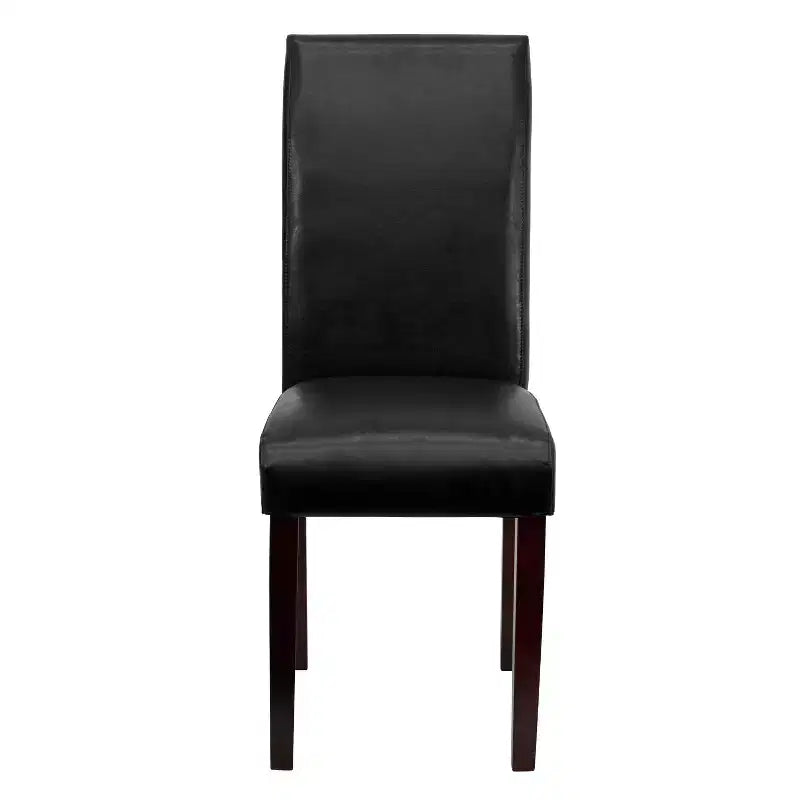 Emma and Oliver Contemporary Panel Back Parson's Chair with High Density Foam Padding and Finished Hardwood Frame