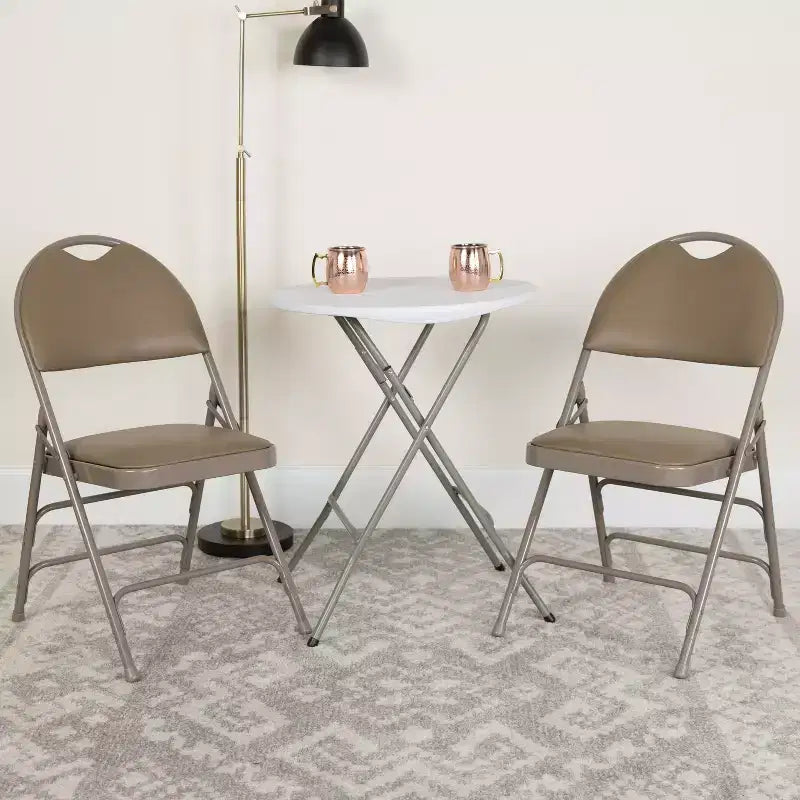 Emma and Oliver 4 Pack Home & Office Easy-Carry Party Events Padded Folding Chair