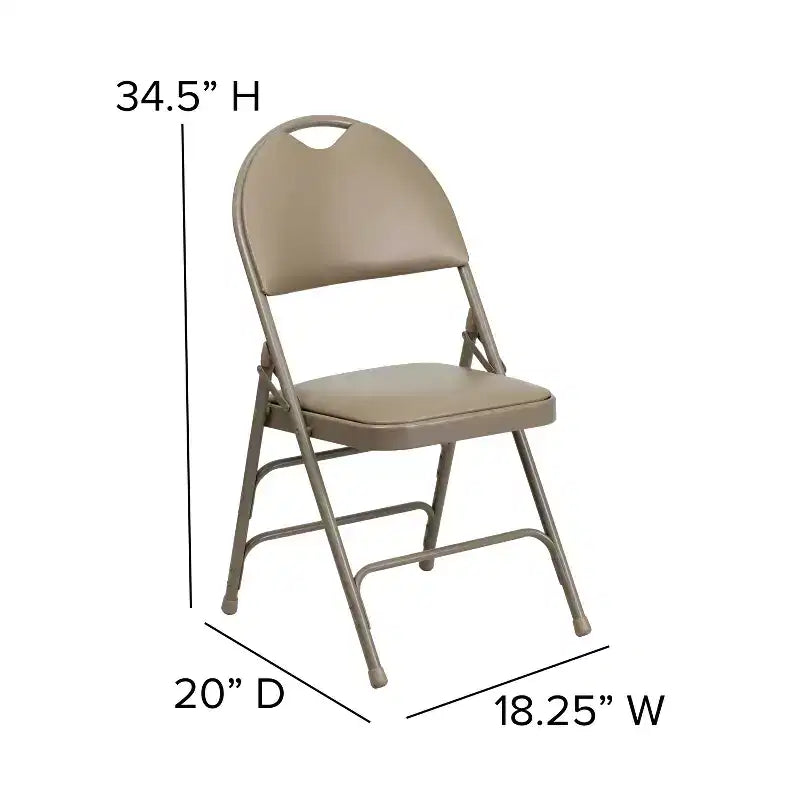 Emma and Oliver 4 Pack Home & Office Easy-Carry Party Events Padded Folding Chair