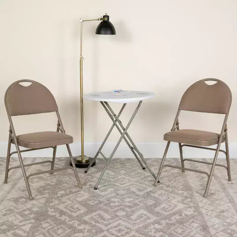 Emma and Oliver 4 Pack Home & Office Easy-Carry Party Events Padded Folding Chair