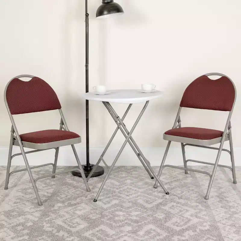 Emma and Oliver 4 Pack Home & Office Easy-Carry Party Events Padded Folding Chair