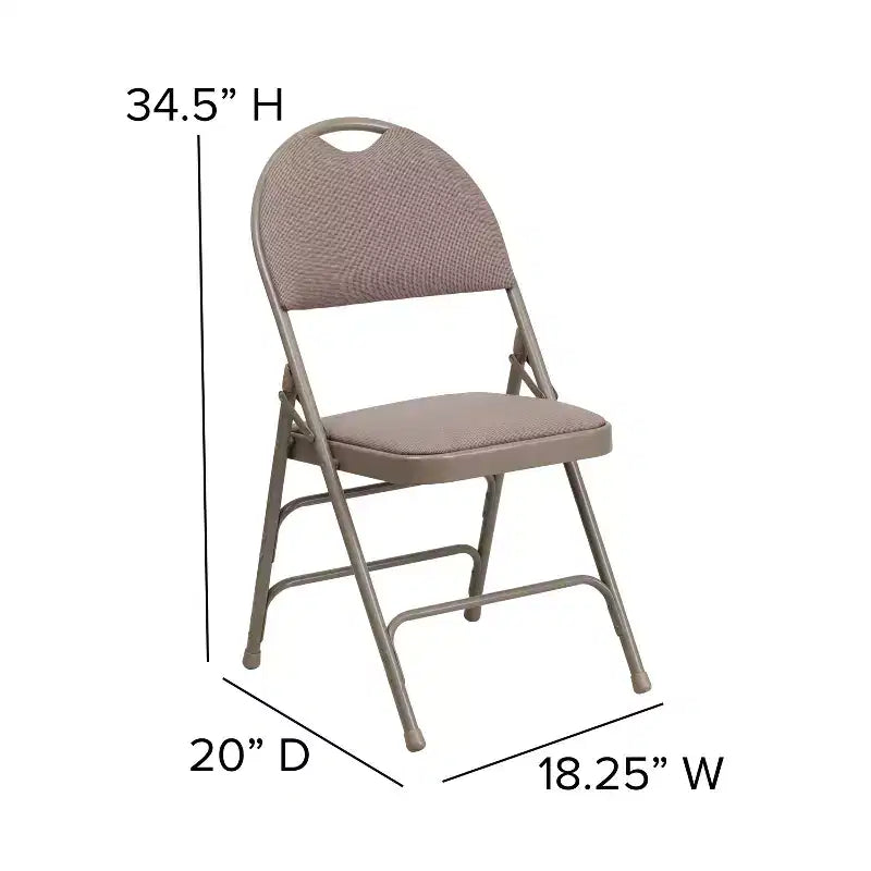 Emma and Oliver 4 Pack Home & Office Easy-Carry Party Events Padded Folding Chair