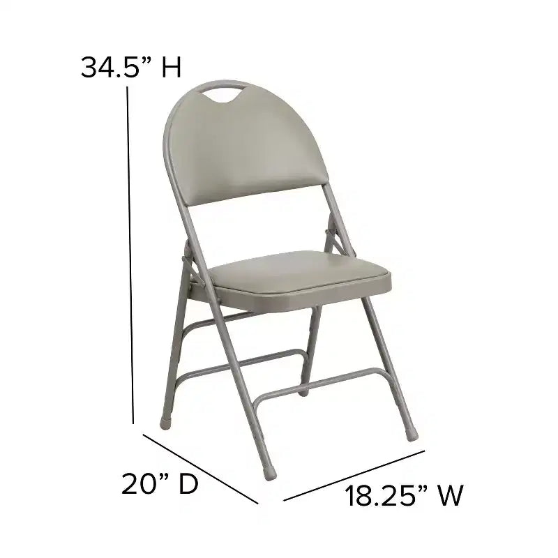 Emma and Oliver 4 Pack Home & Office Easy-Carry Party Events Padded Folding Chair