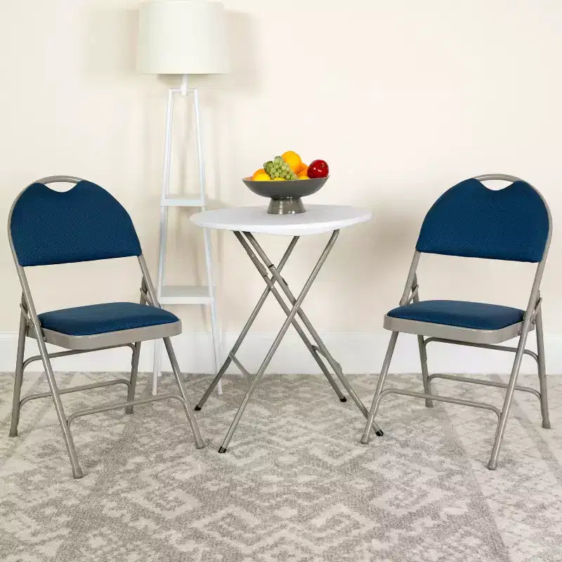 Emma and Oliver 4 Pack Home & Office Easy-Carry Party Events Padded Folding Chair