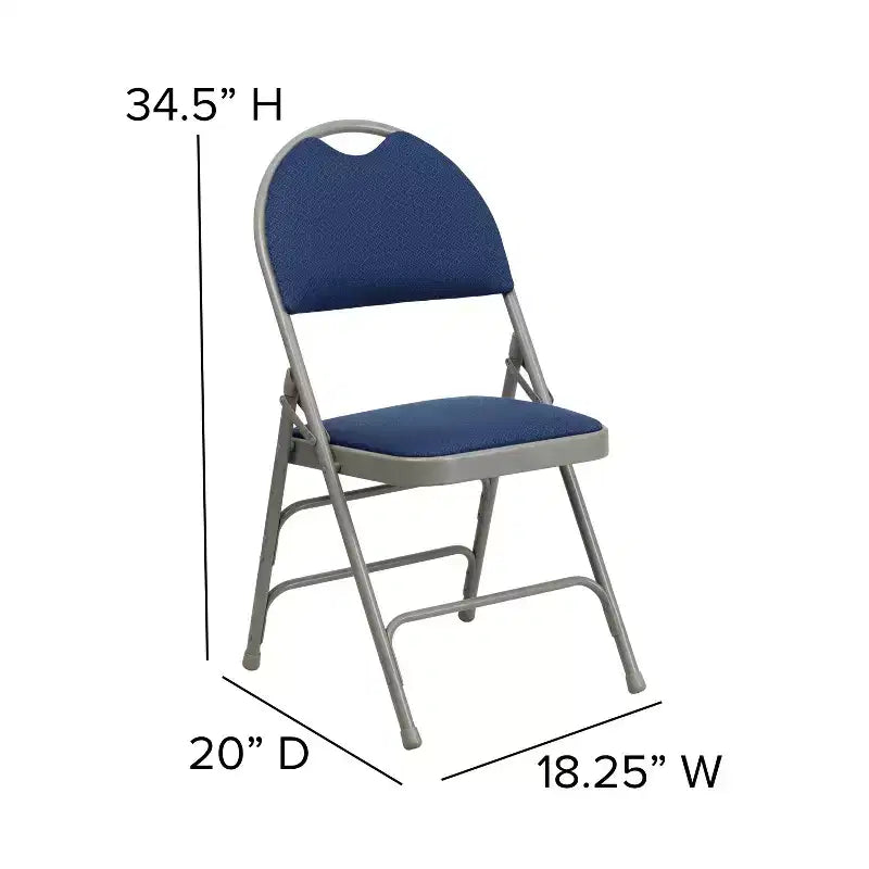 Emma and Oliver 4 Pack Home & Office Easy-Carry Party Events Padded Folding Chair