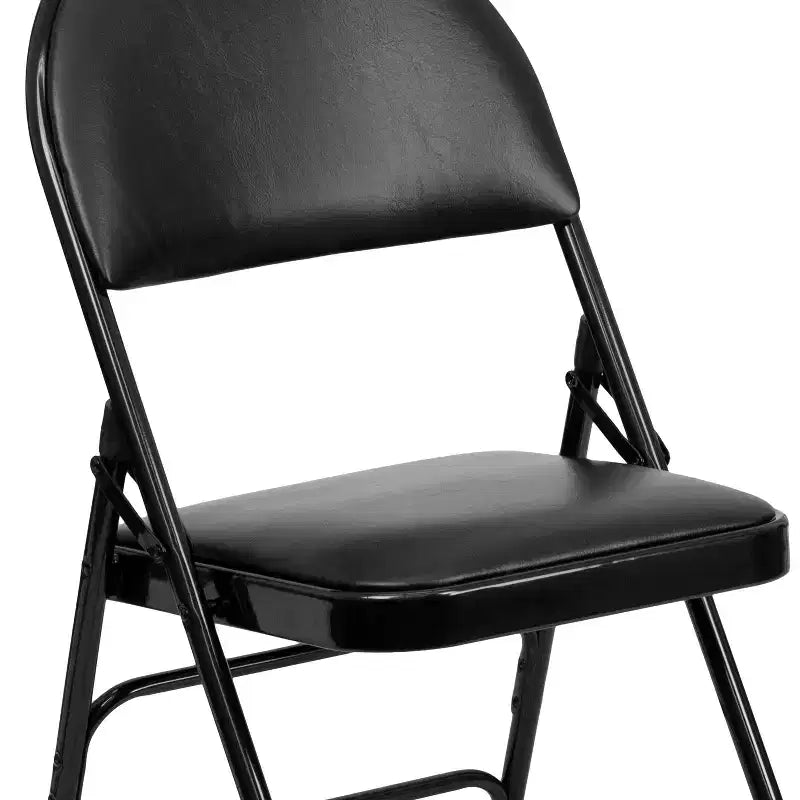Emma and Oliver 4 Pack Home & Office Easy-Carry Party Events Padded Folding Chair
