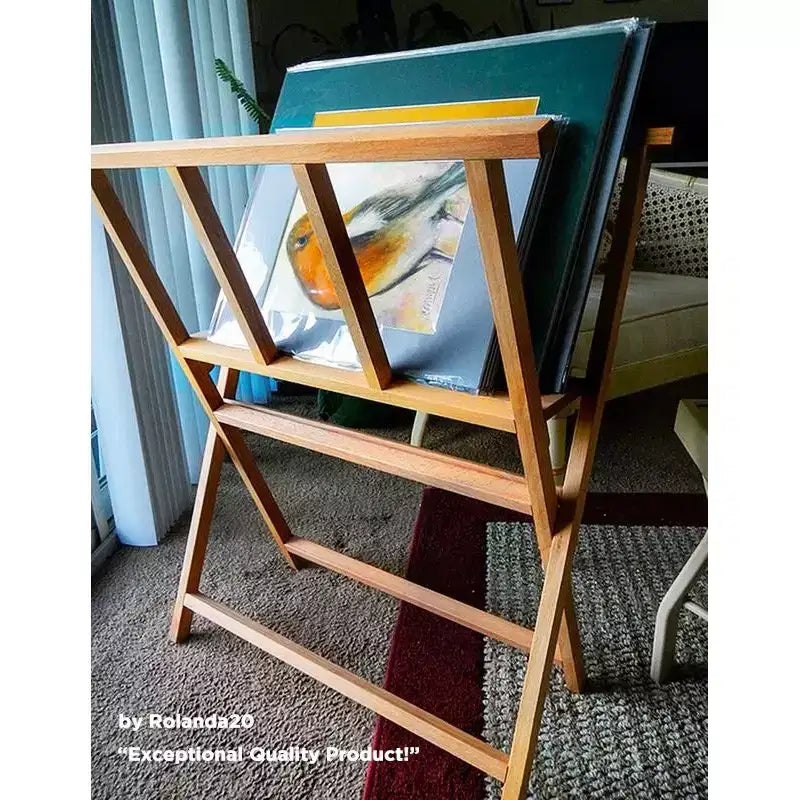 Creative Mark Folding Wood Large Print Rack - Perfect for Display of Canvas, Art, Prints, Panels, Posters, Art Gallery Shows, Storage Racks