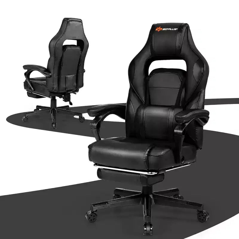 Costway Massage Gaming Chair Reclining Racing Computer Office Chair with Footrest White\ Black\Blue\Red