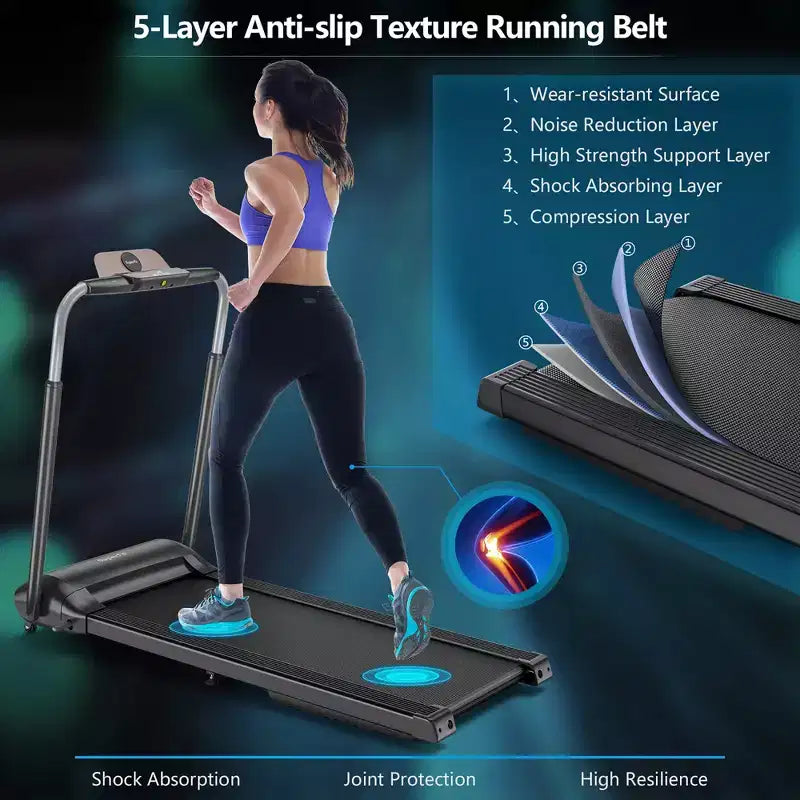 Tapis de course pliable Costway 3 CV compact pour la marche et le jogging avec écran tactile et contrôle par application