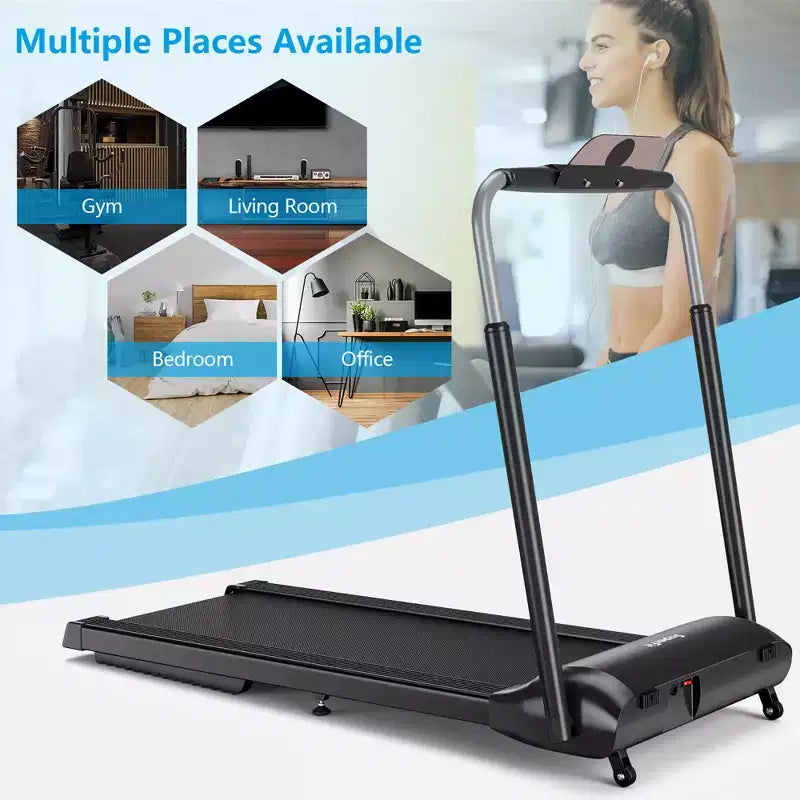 Tapis de course pliable Costway 3 CV compact pour la marche et le jogging avec écran tactile et contrôle par application