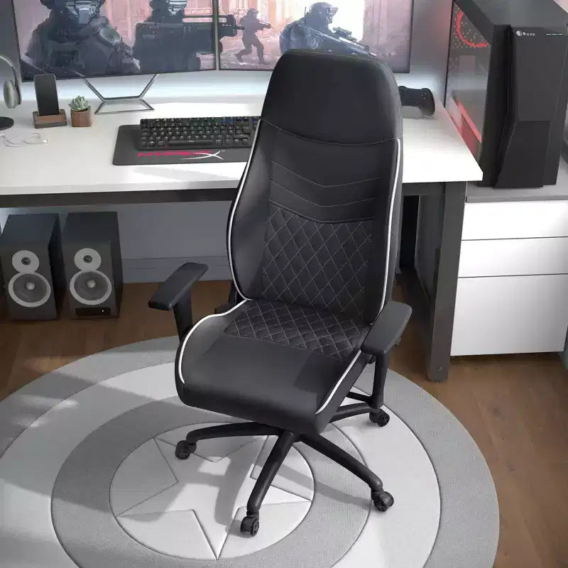 24/7 Shop At Home Ansar Diamond Stitched Faux Leather Gaming Chair