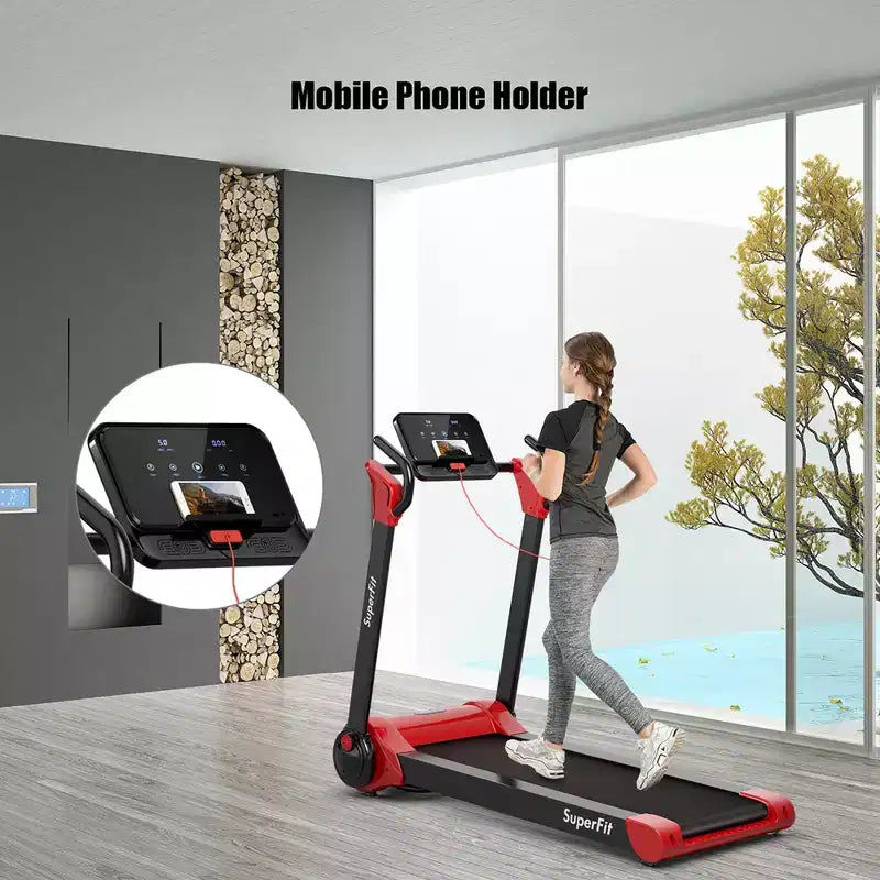 Costway 2.25HP Folding Electric Motorized Treadmill w/ Speaker White\Black\Blue