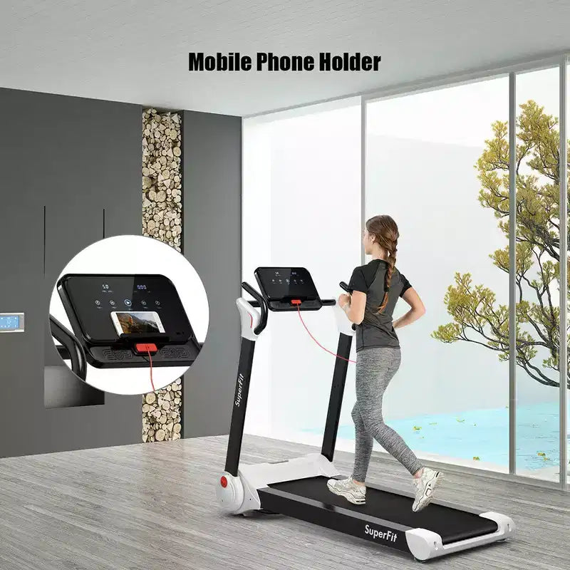 Costway 2.25HP Folding Electric Motorized Treadmill w/ Speaker White\Black\Blue