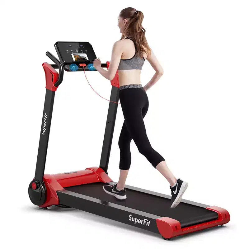 Costway 2.25HP Folding Electric Motorized Treadmill w/ Speaker White\Black\Blue