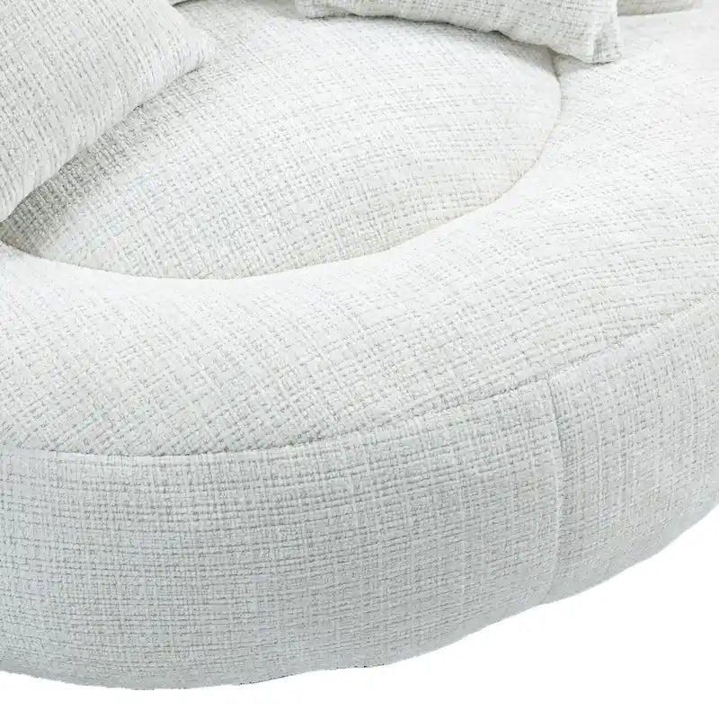 Chenille High Back Lazy Sofa with 3 Pillows and Oversized Bean Bag Chair