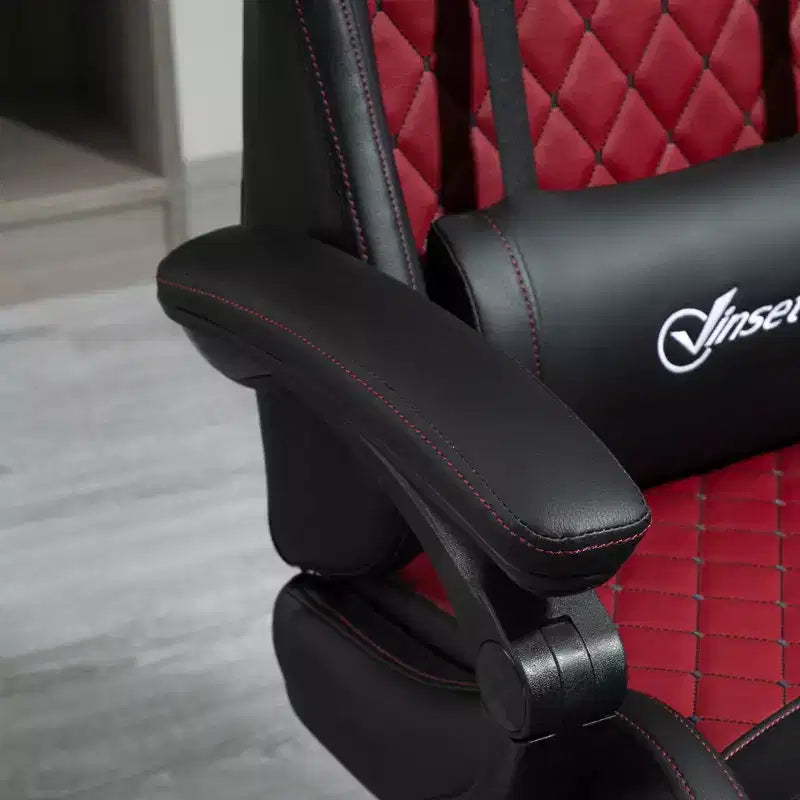 Vinsetto Racing Gaming Chair Diamond PU Leather Office Gamer Chair High Back Swivel Recliner with Footrest, Lumbar Support, Adjustable Height