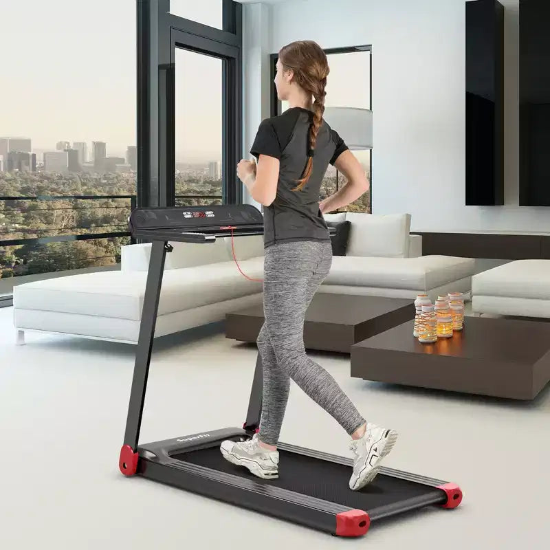 Costway Tapis de Course Électrique Pliable Compact avec Application et Haut-Parleur