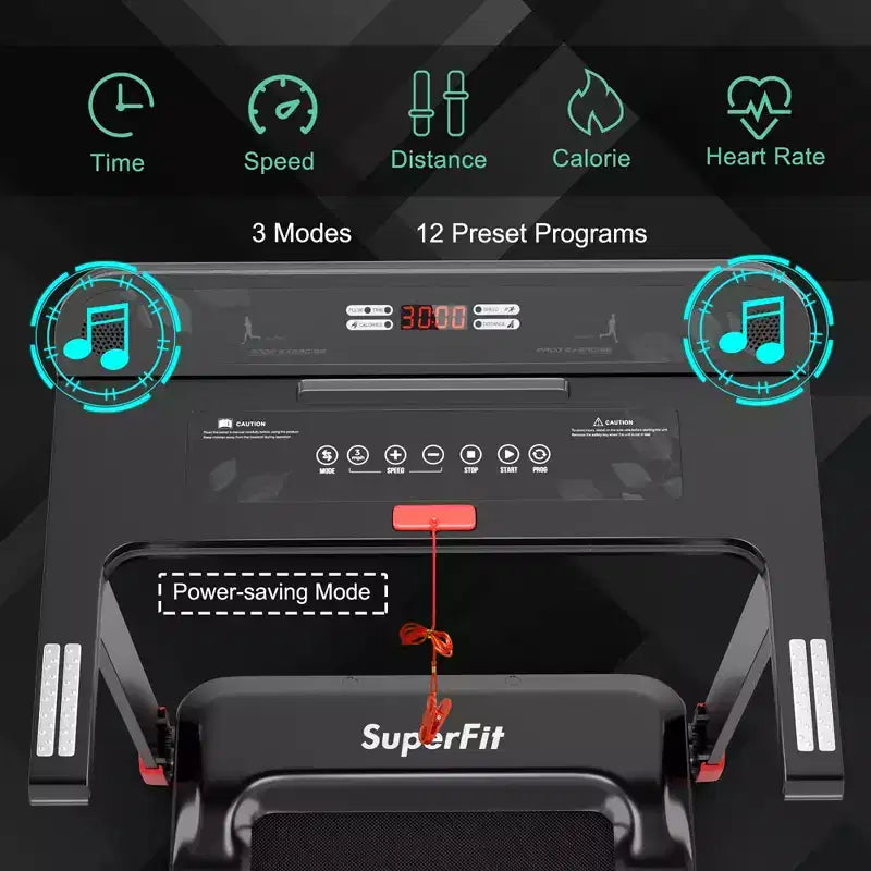 Costway Tapis de Course Électrique Pliable Compact avec Application et Haut-Parleur