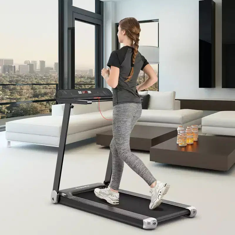 Costway Tapis de Course Électrique Pliable Compact avec Application et Haut-Parleur