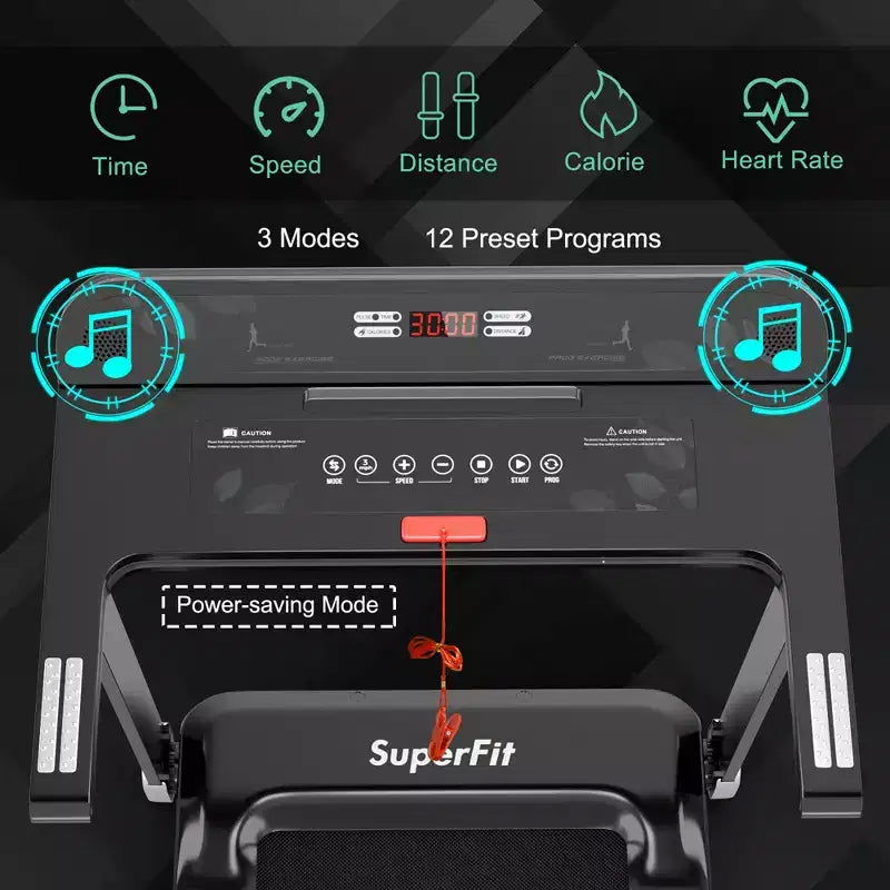 Costway Tapis de Course Électrique Pliable Compact avec Application et Haut-Parleur