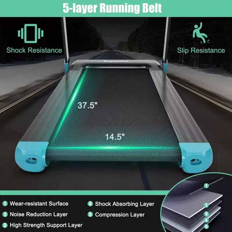 Costway Tapis de Course Électrique Pliable Compact avec Application et Haut-Parleur