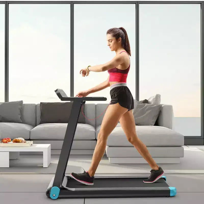 Costway Tapis de Course Électrique Pliable Compact avec Application et Haut-Parleur
